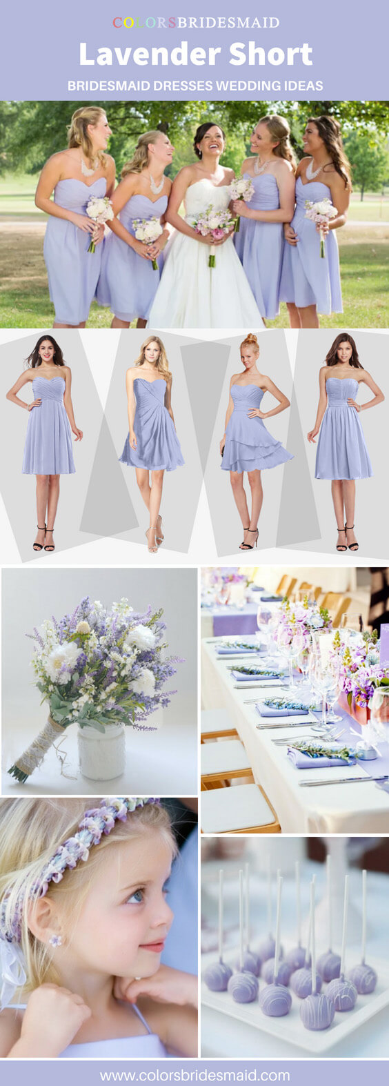 lavender and white bridesmaid dresses