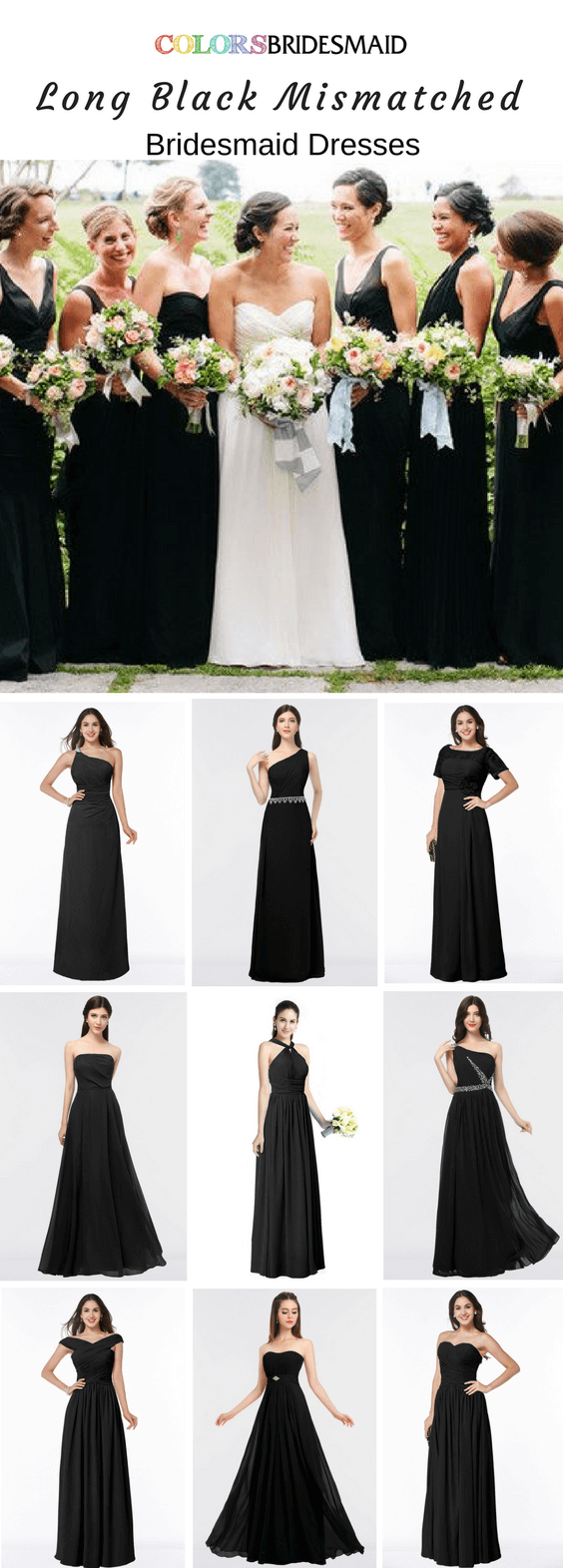 Best Long Black Bridesmaid Dresses Under 100