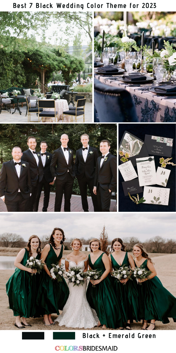 Best 7 Black Wedding Color Themes for 2023 - Black + Emerald Green