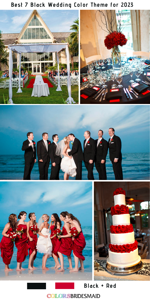 Best 7 Black Wedding Color Themes for 2023 - Black + Red