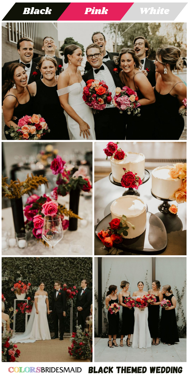 Top 8 black Wedding Color themes for 2024 - Black + Pink + White