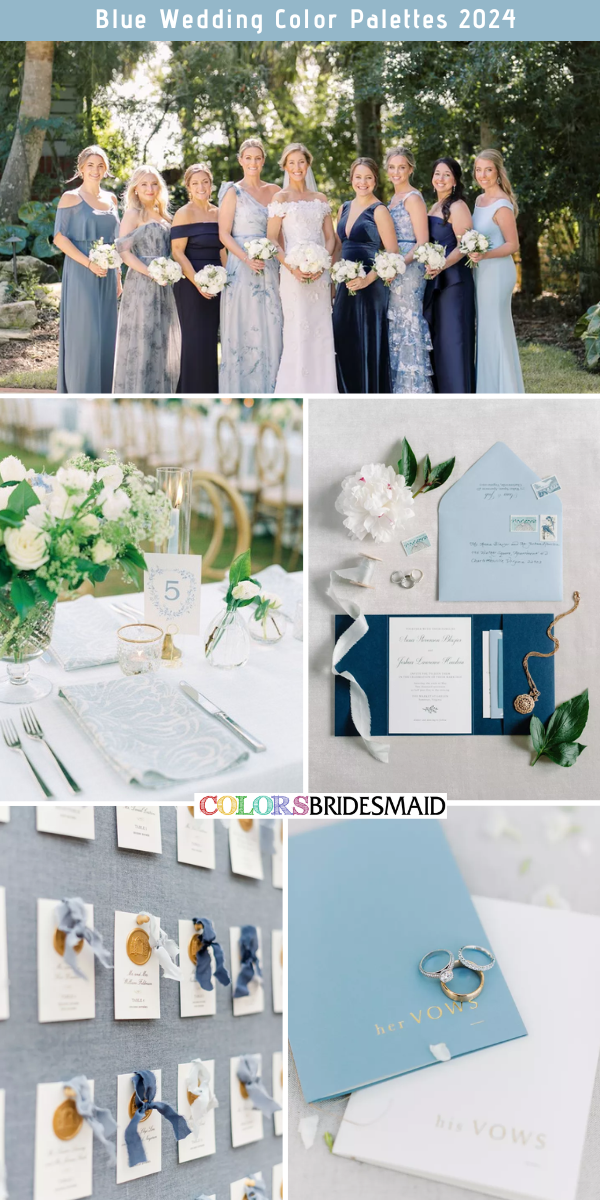 7 Popular Blue Wedding Color Palettes for 2024 - Shades of Blue