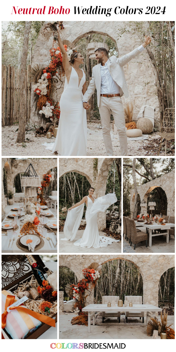 Top 8 Boho Wedding Colors for 2024 - Neutral