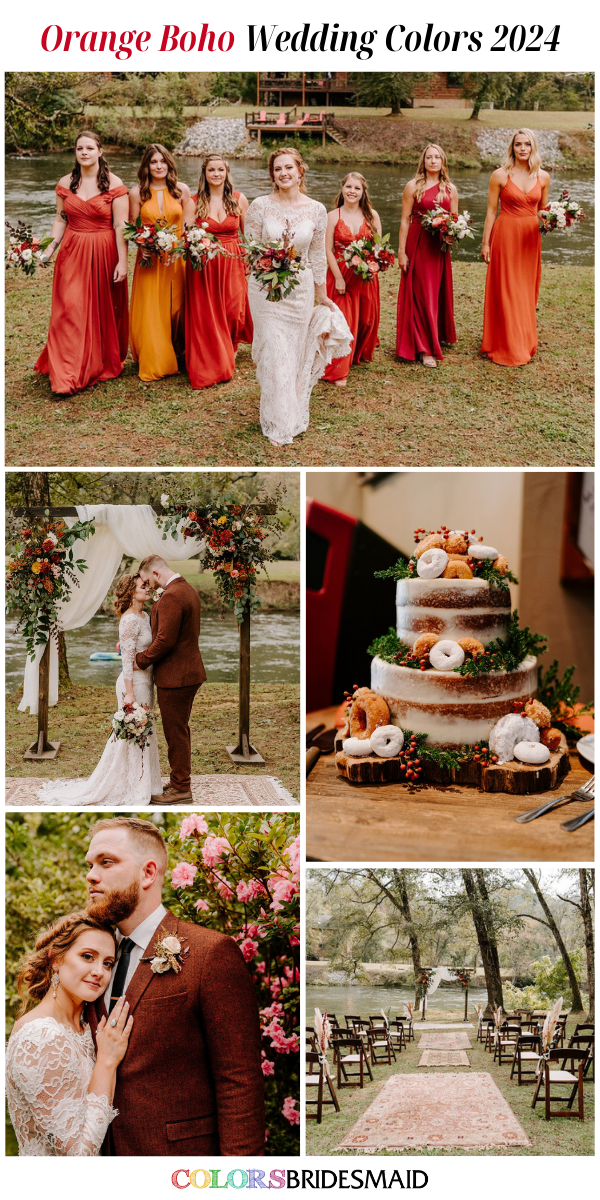 Top 8 Boho Wedding Colors for 2024 - Orange