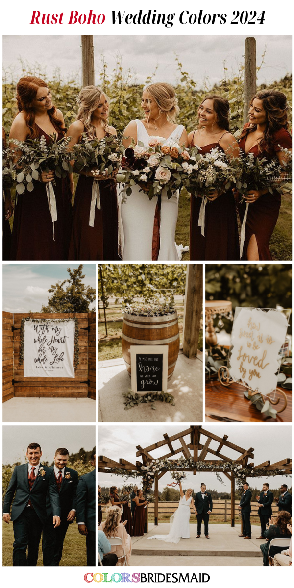 Top 8 Boho Wedding Colors for 2024 - Rust