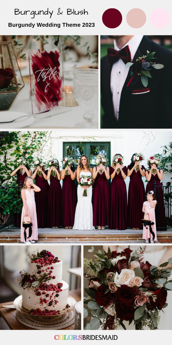 Best 8 Burgundy Wedding Theme Color Combos for 2023  - Burgundy + Blush