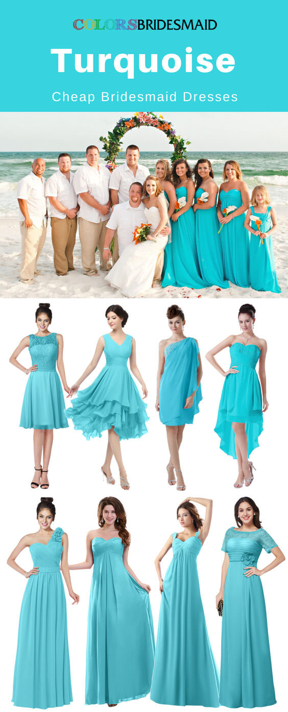 cheap turquoise bridesmaid dresses