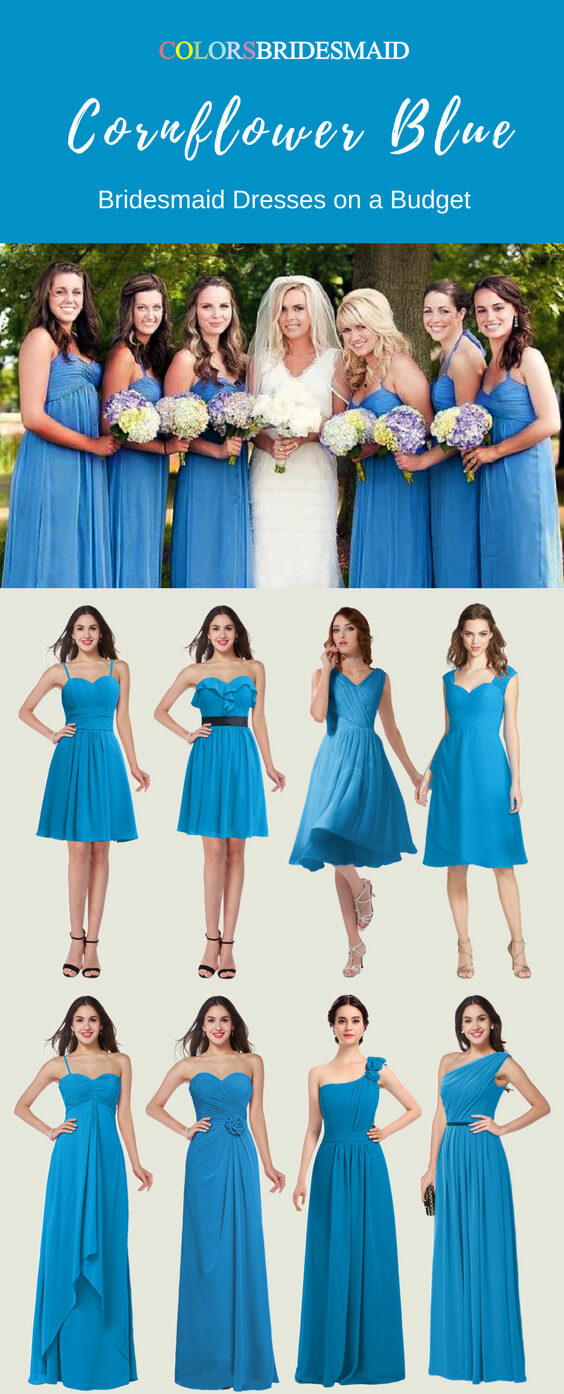 cornflower blue wedding guest dress