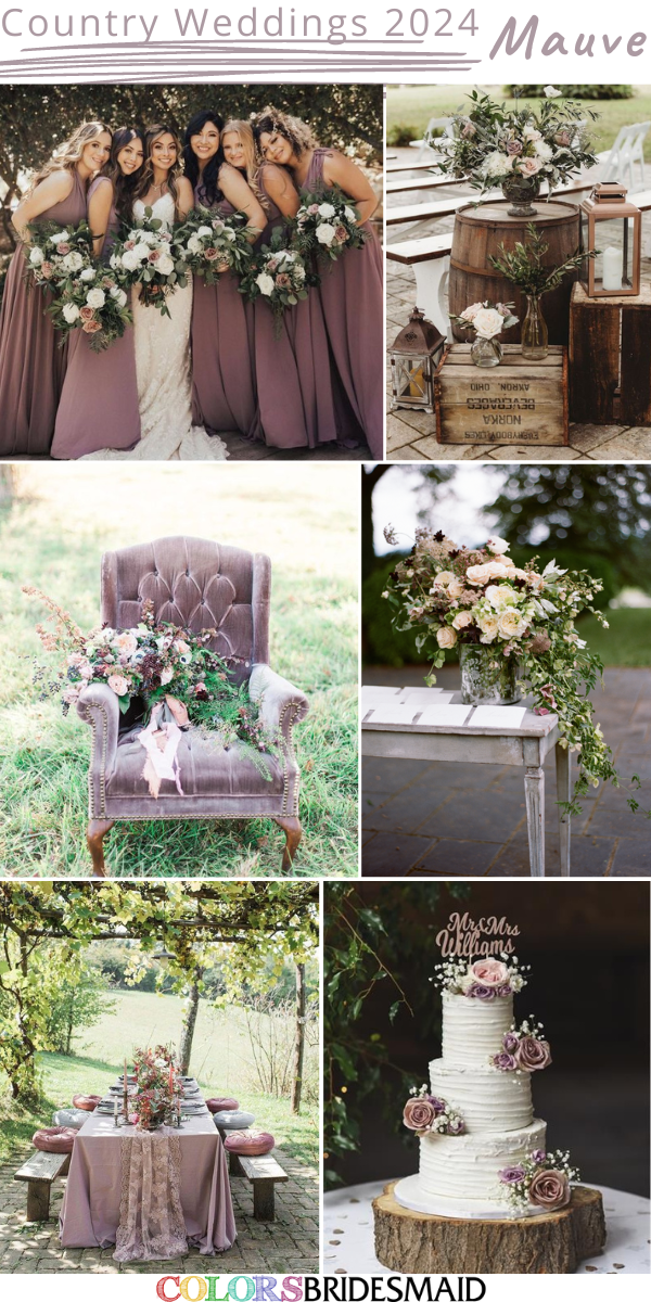 Top 8 Country Wedding Colors for 2024 - Mauve