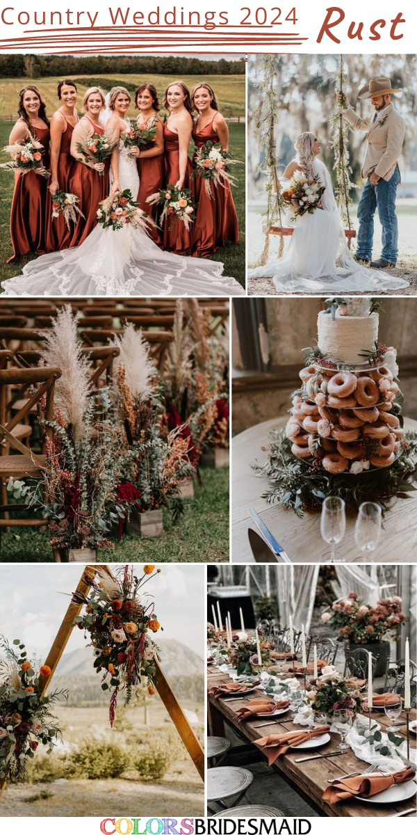 Top 8 Country Wedding Colors for 2024 - Rust