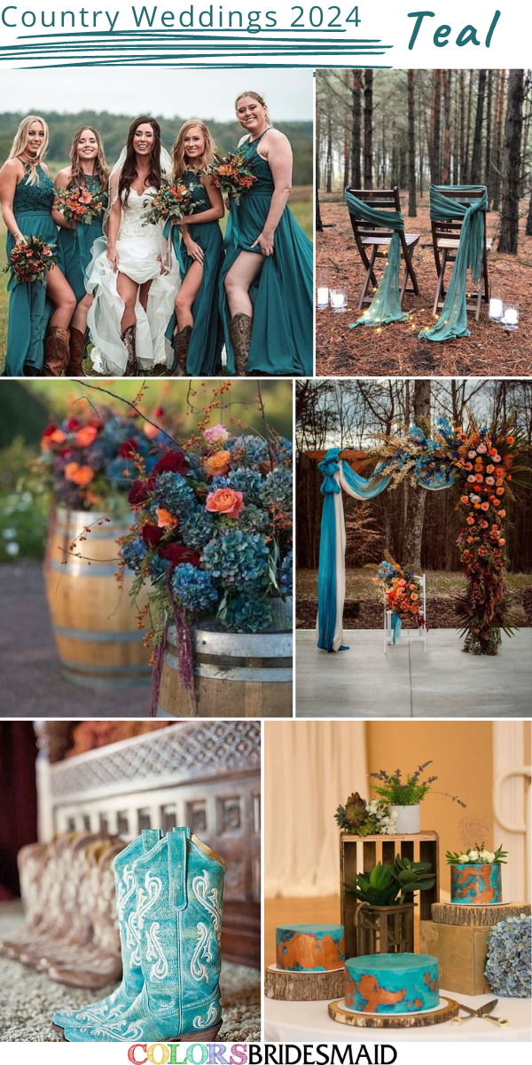 Top 8 Country Wedding Colors for 2024 - Teal