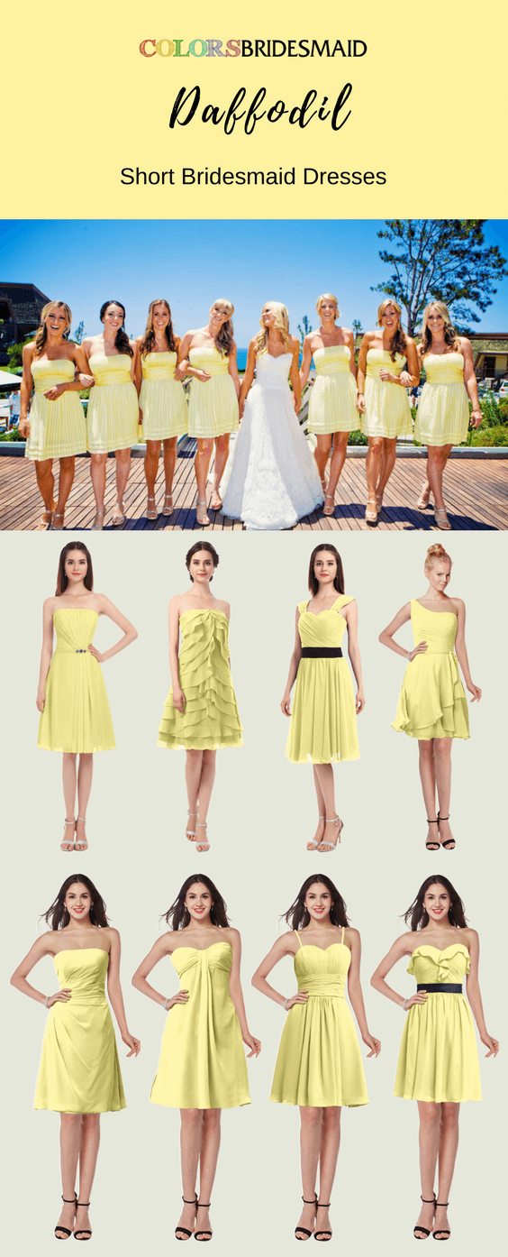 Daffodil Short Bridesmaid Dresses with Attractive Styles