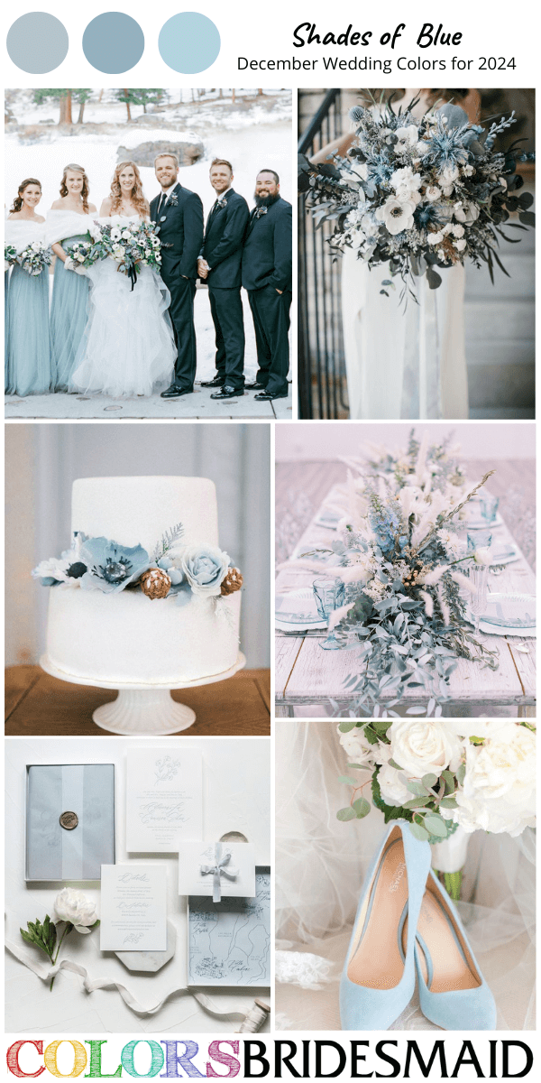 Best 8 December Wedding Color Schemes for 2024-Shades of Blue