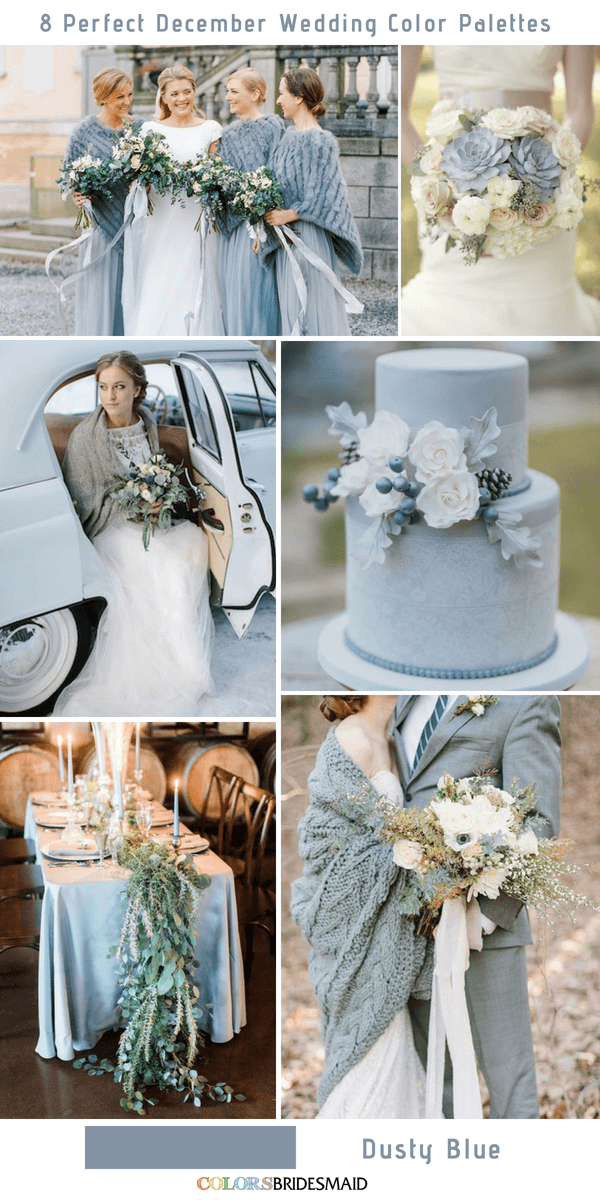 8 Perfect December Wedding Color Palettes Ideas for 2019 - Dusty Blue