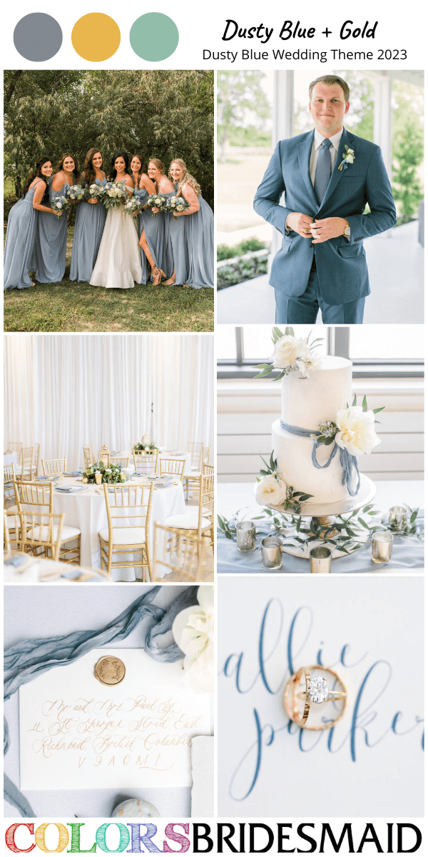 top 8 dusty blue wedding themes for 2023 dusty blue and gold