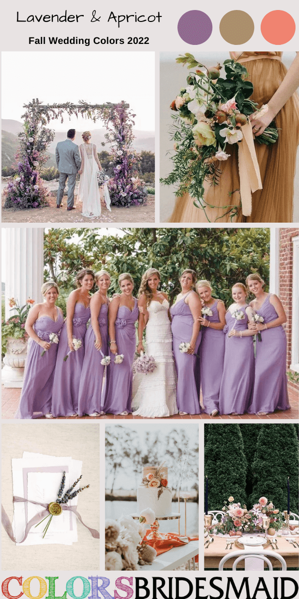 Fall Wedding Colors 2022 Lavender and Apricot