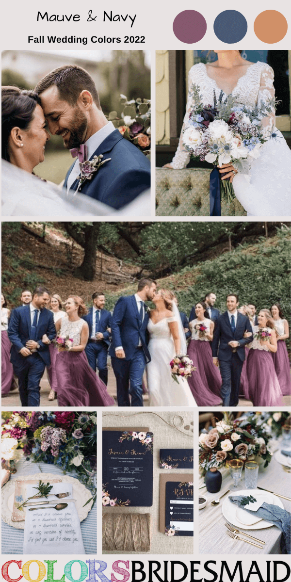 Fall Wedding Colors 2022 Mauve and Navy