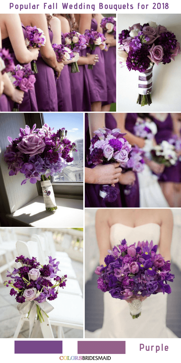 Fall Wedding Bouquets - Purple