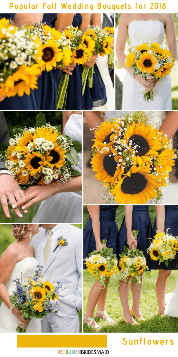 Fall Wedding Bouquets - Sunflowers