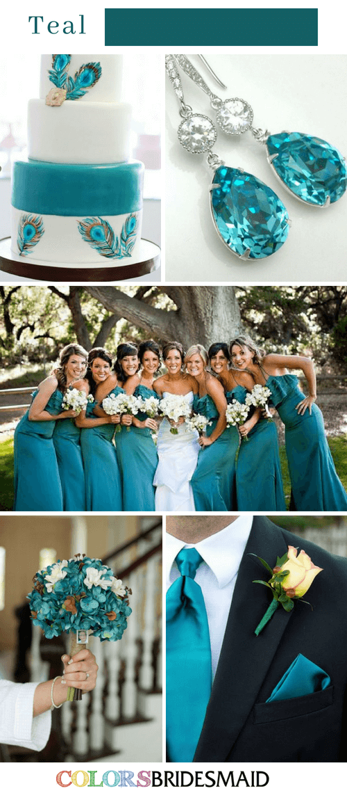 Fall wedding colors teal