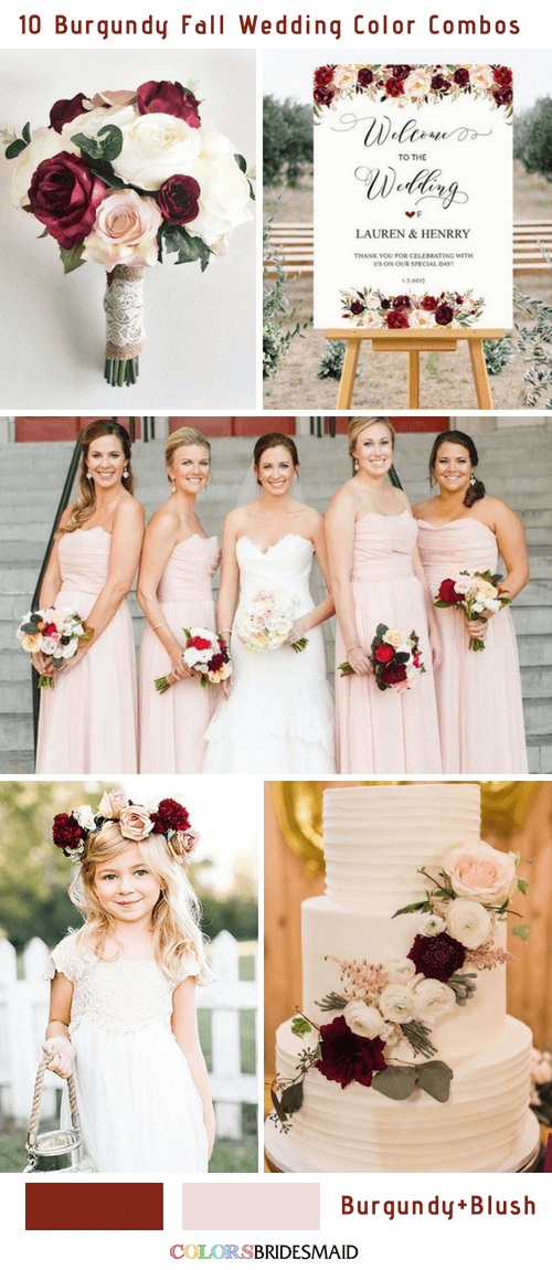 Fall wedding colors burgundy and blush