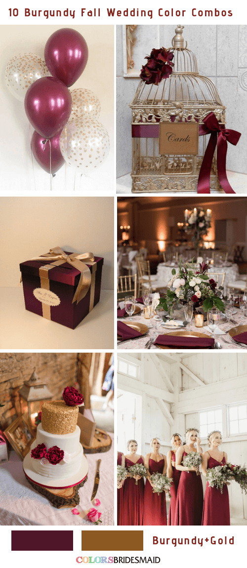 Fall wedding colors burgundy and gold