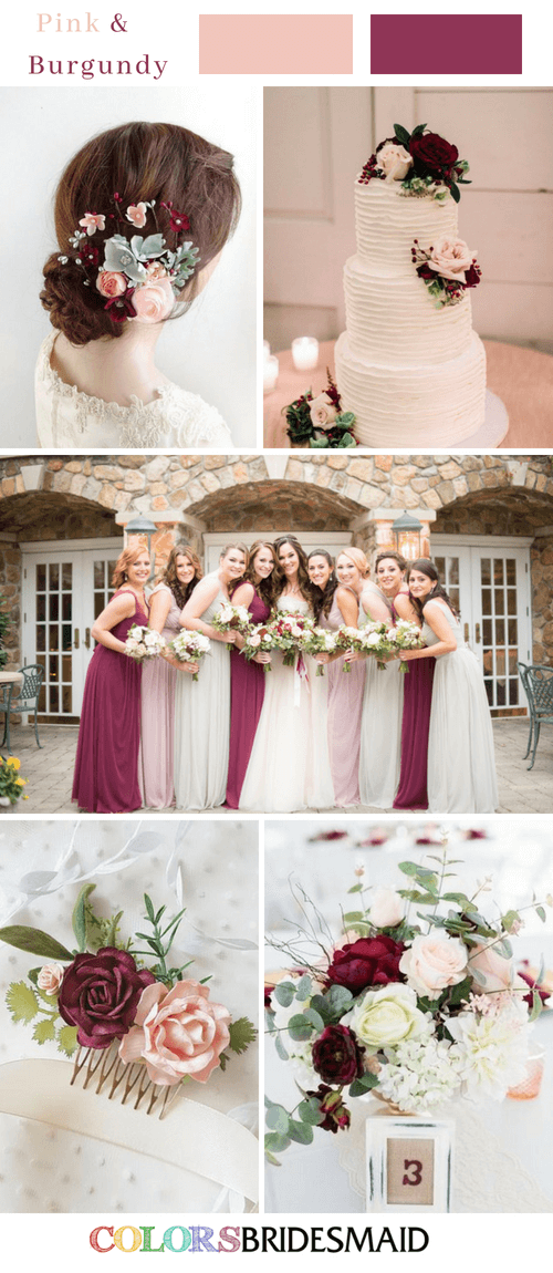 Fall wedding colors with pink and burgundy