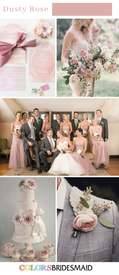 Fall wedding colors with dusty rose