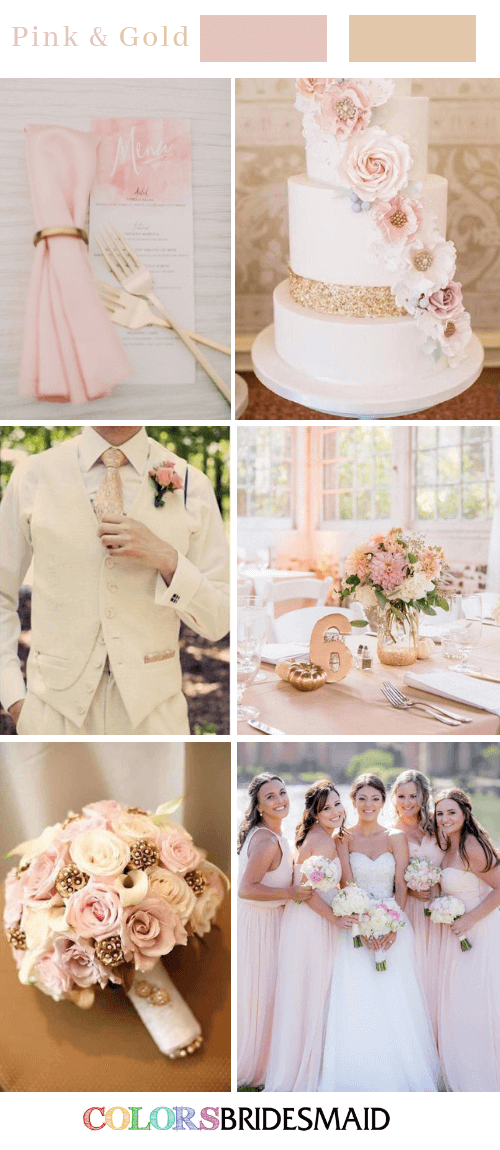Fall wedding colors with pink and gold