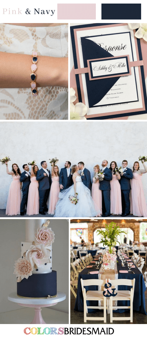 Fall wedding colors with pink and navy