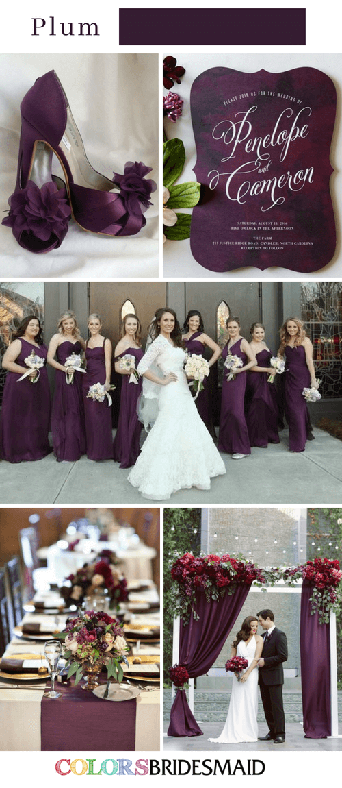 Fall wedding colors with plum