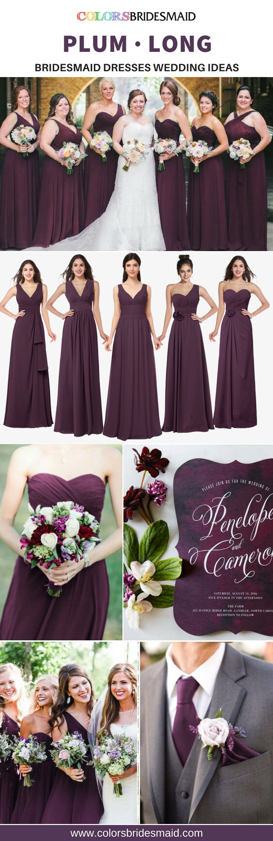 Great 5 Plum Long Bridesmaid Dresses For A Fall Wedding - ColorsBridesmaid