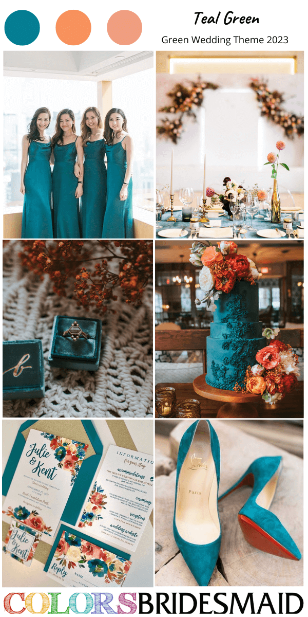 best 8 green wedding themes for 2023 teal green