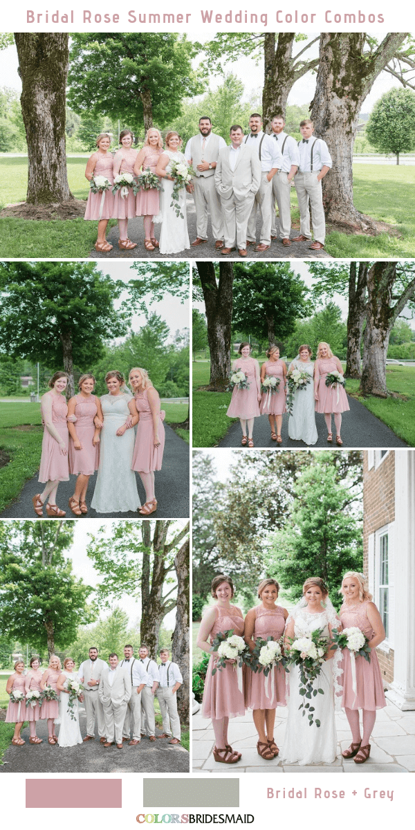 Bridal Rose and Grey Summer Wedding Colors