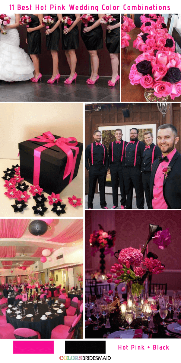 11 Best Hot Pink Wedding Color Combinations Ideas - Hot Pink and Black