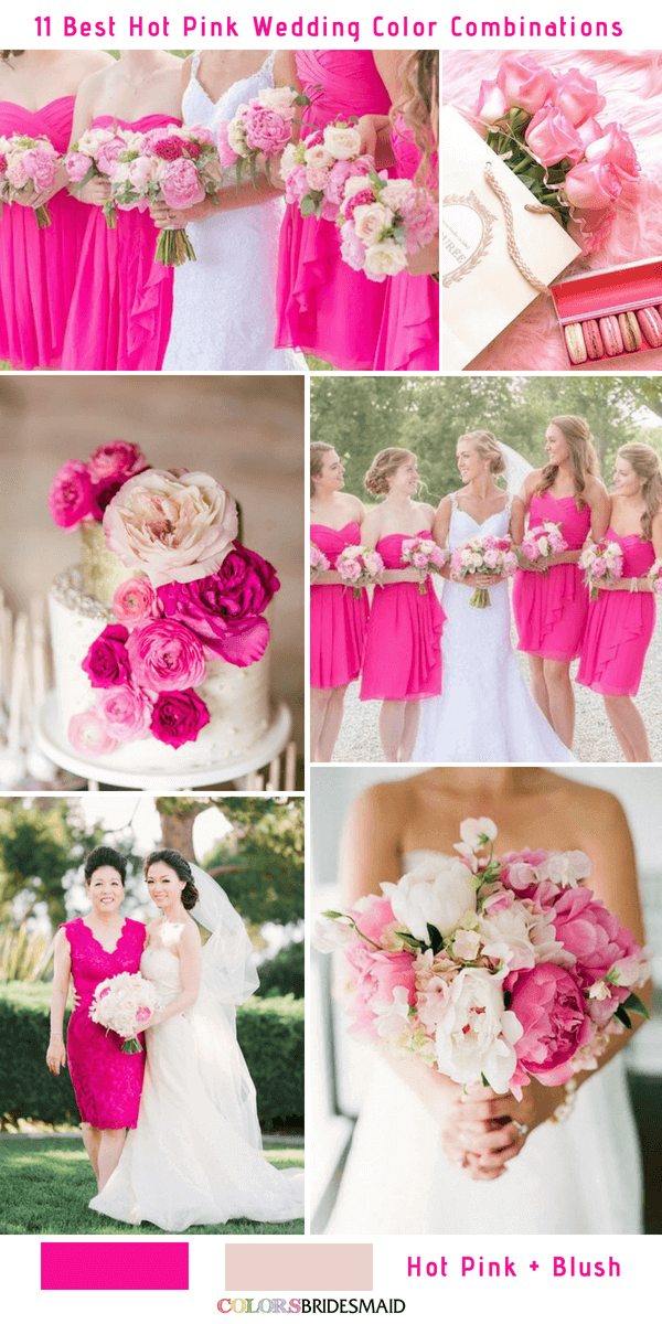 hot pink and gold wedding dresses