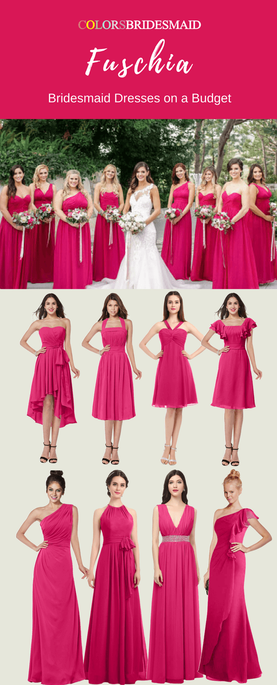 In Want Bridesmaid Dresses in Fuschia with Stunning Styles?