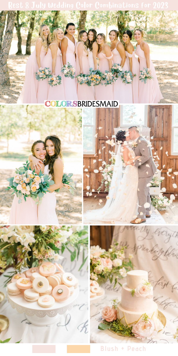 Best 8 July Wedding Color Combinations for 2023 - Blush + Peach