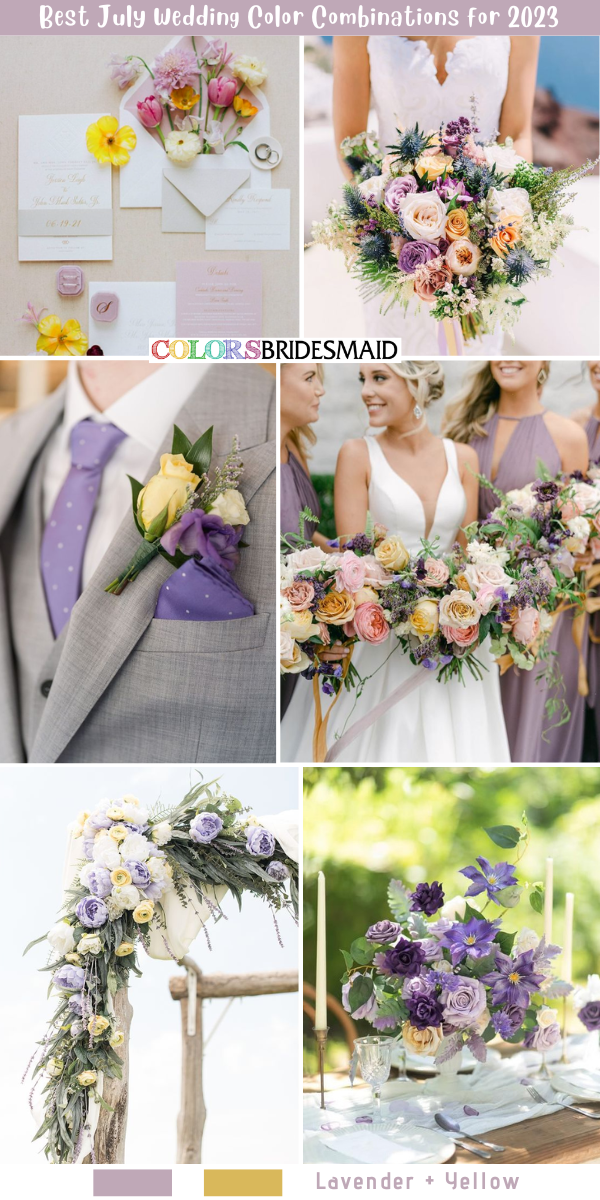 Best 8 July Wedding Color Combinations for 2023 - Lavender + Yellow