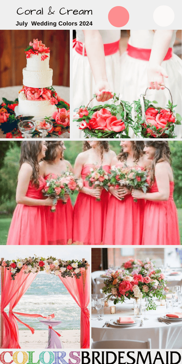8 Best July Wedding Colors for 2024 to Inspire You - Coral + Cream
