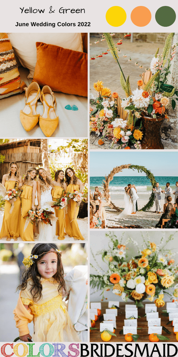 June Wedding Colors for 2022 Ice Yellow and Green