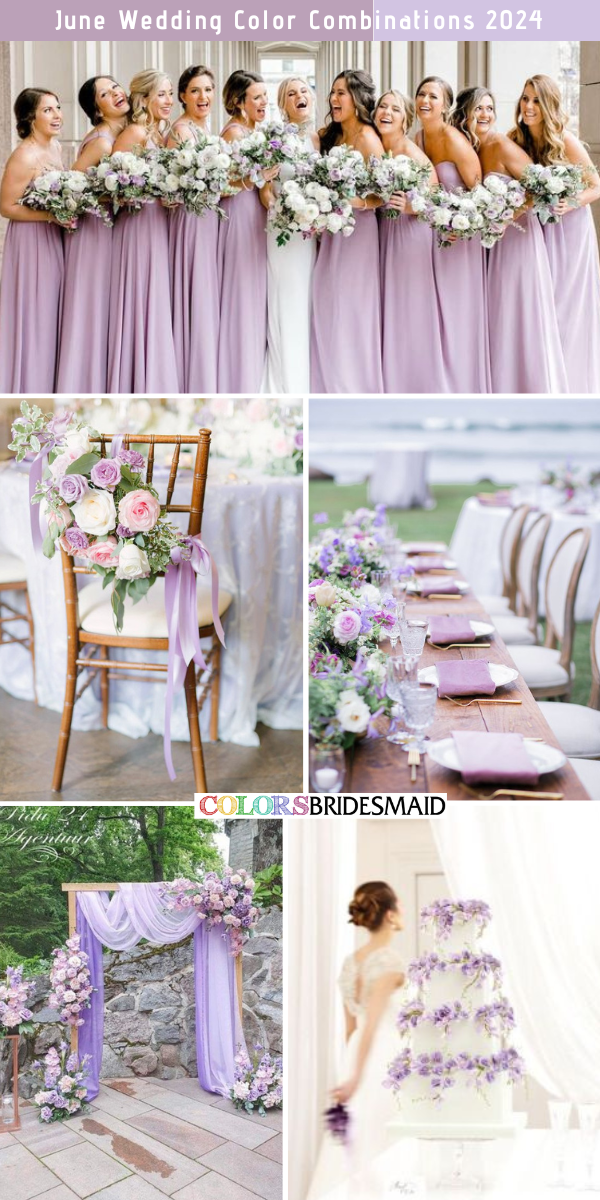 8 Trendy June Wedding Color Palettes for 2024 - Lilac + Lavender + Blush