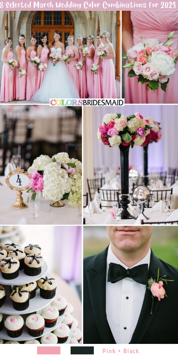 8 Selected March Wedding Color Combination for 2023 - Pink + Black