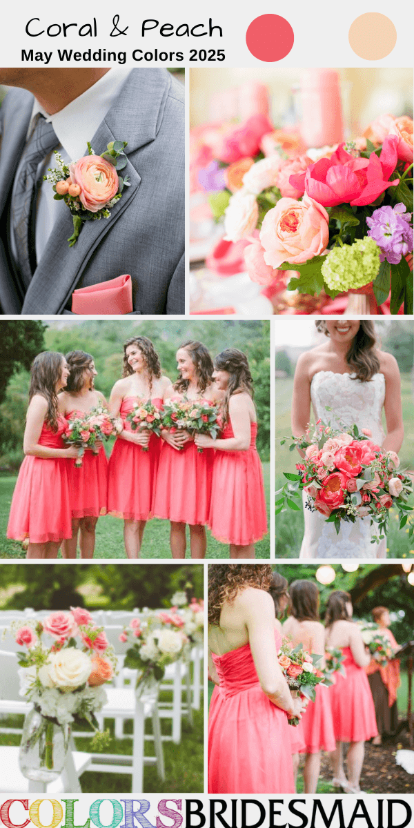 Top 8 May Wedding Color Combos for 2025 - Coral + Peach