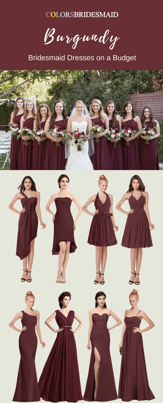 Most Popular Burgundy Bridesmaid Dresses for a Wedding - ColorsBridesmaid