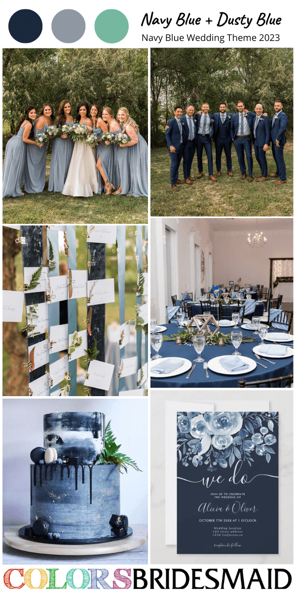top 9 navy blue wedding themes for 2023 navy blue and dusty blue