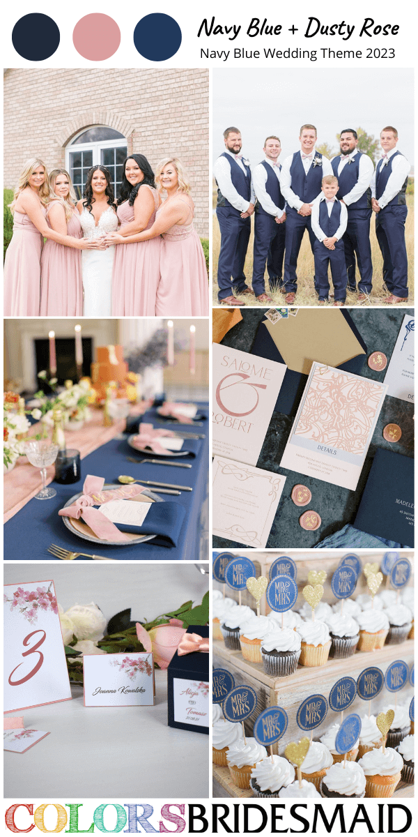 top 9 navy blue wedding themes for 2023 navy blue and dusty rose