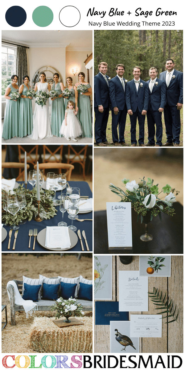 top 9 navy blue wedding themes for 2023 navy blue and sage green