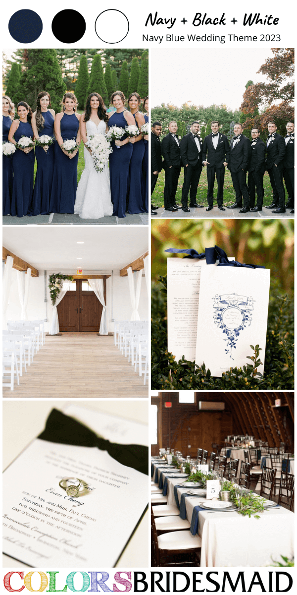 top 9 navy blue wedding themes for 2023 navy blue black and white
