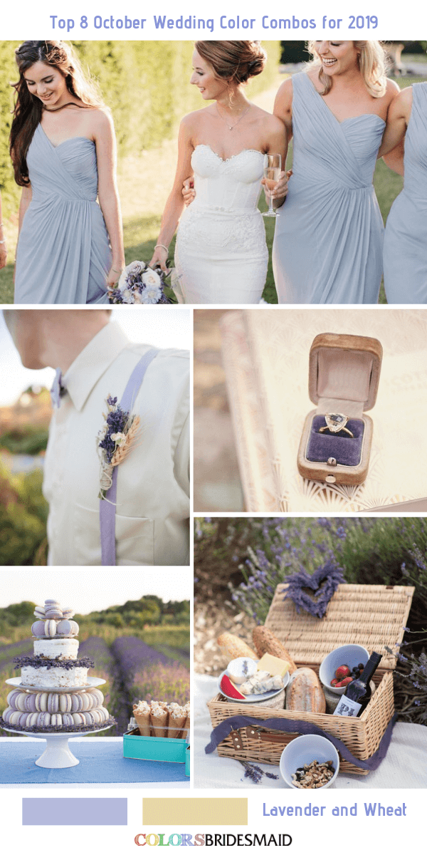 October Wedding Color Combos for 2019- Lavender + Wheat